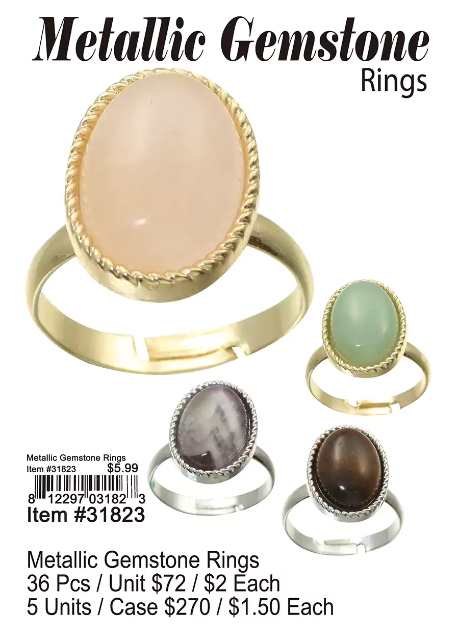 Metalic Gemstone Rings